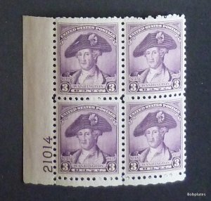 BOBPLATES #708 Washington Bi Lower Left Plate Block 21014 F-VF NH SCV=$25