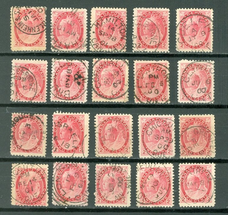 CANADA  #QV  #77..LOT of (20) NICE CANCELATIONS