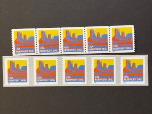 2 Different US PNC5 5c Butte Nonprofit Stamp Sc# 2902-2902B MNH w/ Control #s