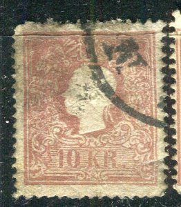 AUSTRIA; 1858 classic F. Joseph issue fine used Shade of 10k. value,