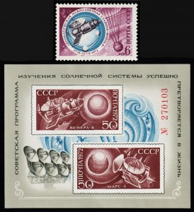 Russia Scott 4044, 4045 Souvenir Sheet (1972) Mint NH VF, CV $7.50 C