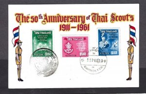 1961 Thailand Boy Scout 50th anniversary FDC sheetlet