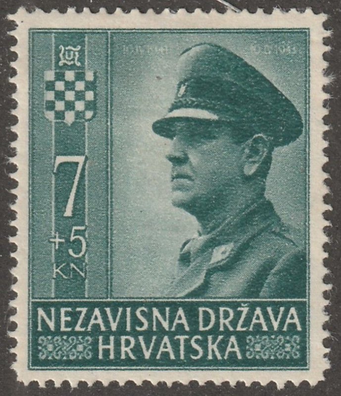 Croatia, stamp, Scott#B31a,  mint, hinged,  7+5, kn,