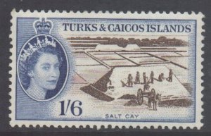 Turks Caicos Scott 131 - SG247, 1957 Elizabeth II 1/6d MH*