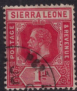 Sierra leone 1912 - 21 KGV 1d Carmine Red used Die 1 SG 113 ( 1397 ) 