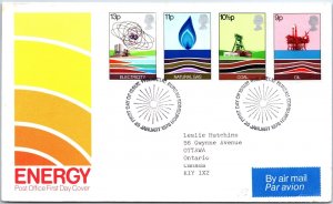 GREAT BRITAIN FIRST DAY COVER BRITISH ENERGY SET OF (4) BUREAU EDINBURGH 1978