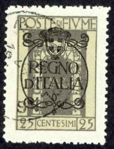 Fiume Sc# 188 Used 1924 25c Overprints