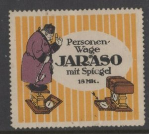 Germany- Jaraso Human Scales Advertising Stamp- Man on Scale - NG