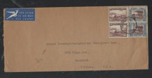 SOUTH WEST AFRICA  (P2504B) 1 1/2D TRAIN PR+1/- PR ON A/M COVER TO USA