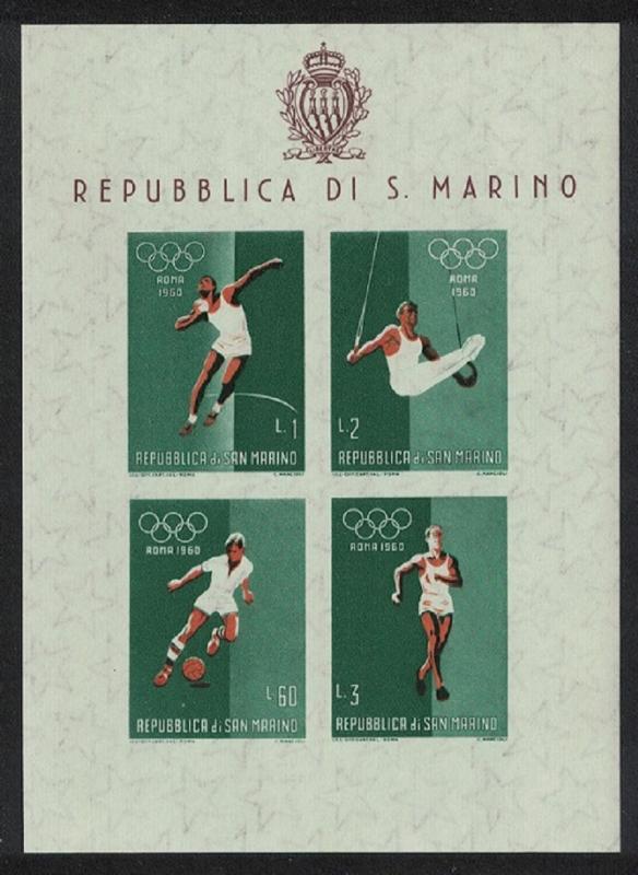 San Marino Football Gymnastics Athletics Olympic Games 1960 MS SG#MS616a