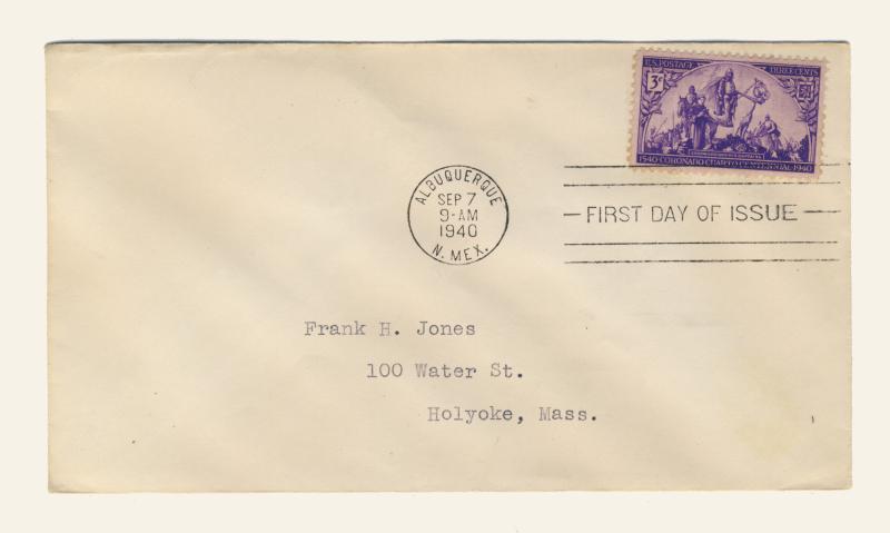 US - 1940 - Scott 898 FDC - 3c CORONADO 400th Anniversary