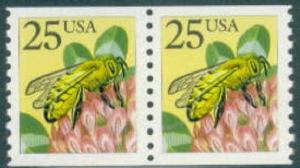 2281 Honey Bee F-VF MNH coil pair