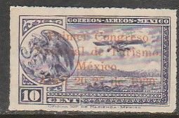 MEXICO C28, 10¢ TOURISM CONGRESS OVERPRINT. UNUSED, NO GUM . VF.