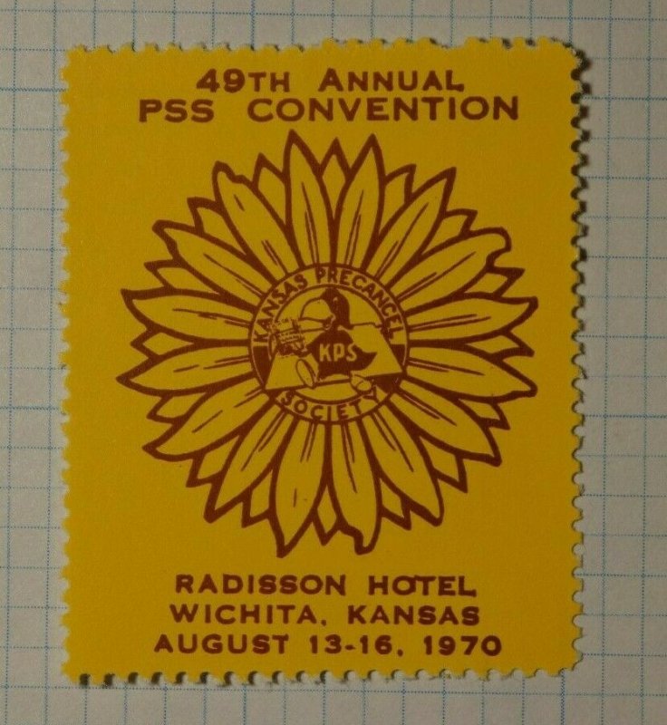 PSS Convention Wichita KS 1970 Radisson Hotel Philatelic Souvenir Ad Label