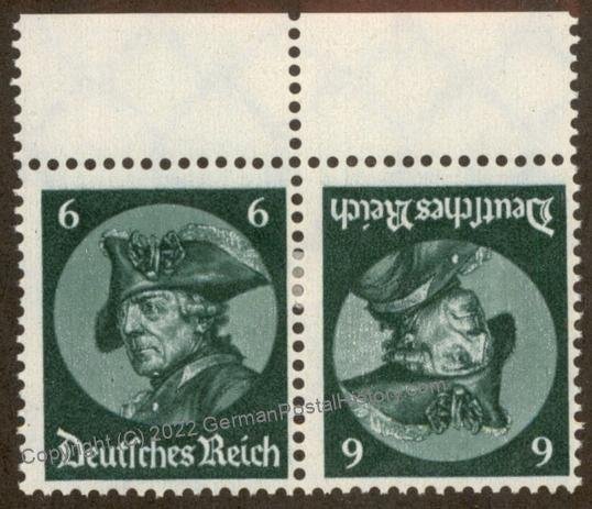 Germany 1933 Frederick the Great MiK17 MH Zusammendruck ZSD Tete-Beche 109742