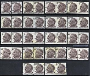 SC#1305 6¢ Franklin D. Roosevelt Coil Pairs: Used Lot of 18