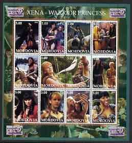 MORDOVIA - 2002 - Xena #1 - Perf 12v Sheet - Mint Never Hinged - Private Issue