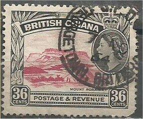 BRITISH GUIANA, 1954, used 36c, Mt. Roraima Scott 262