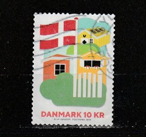 Denmark  Scott#  1822  Used  (2019 Danish Flag, 800th Anniversary)