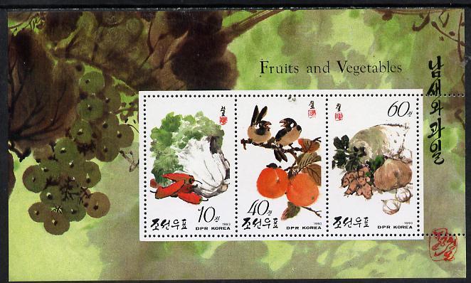 North Korea 1993 Fruit & Vegetables m/sheet #1 (10w, ...