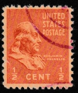 SC# 803 - (1/2c) - Franklin, USED single