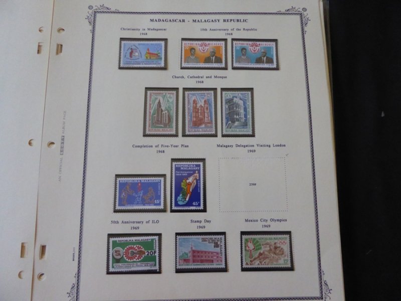 Madagascar 1959-1975 Mainly MNH Stamp Collection on Scott Spec Album Pages