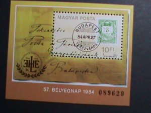 ​HUNGARY STAMP:1984-SC# 2872A   54TH STAMPS DAY-SC#19 STAMP ON COVER MNH S/S