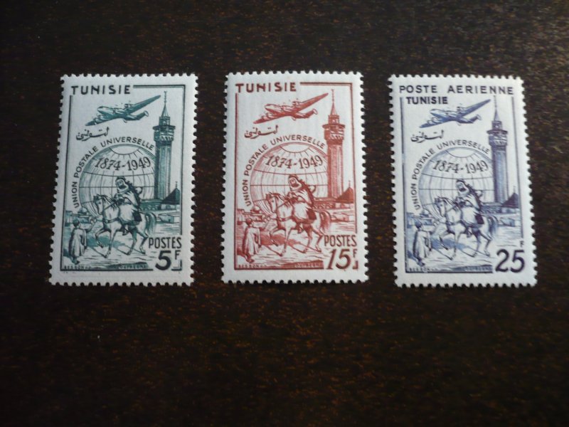 Stamps - Tunisia - Scott# 208-209,C13 - Mint Never Hinged Set of 3 Stamps