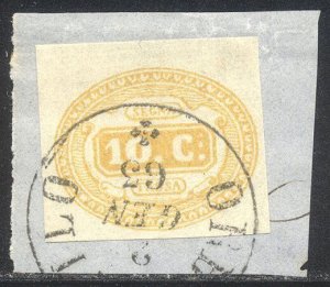 ITALY #J1 Used - 1863 10c Yellow