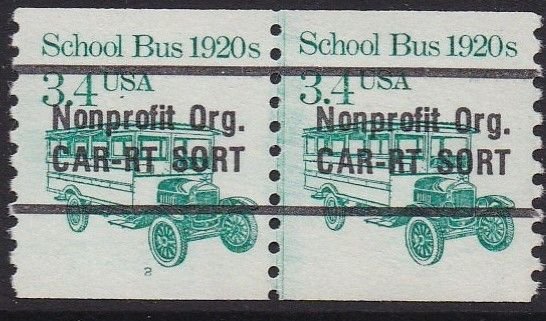 2123a School Bus Coil Pair MNH