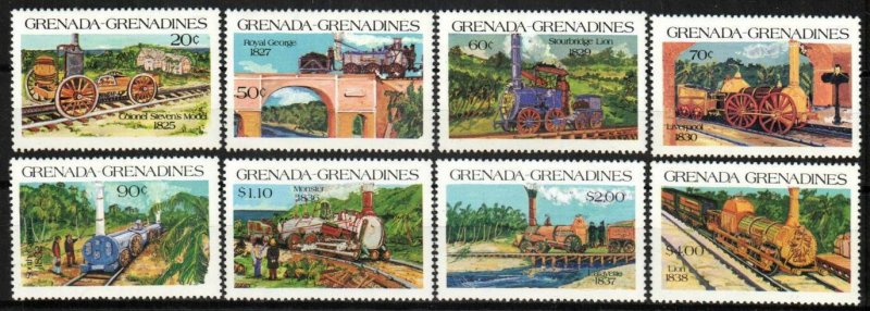 Grenada Grenadines Stamp 619-626  - Early locomotives