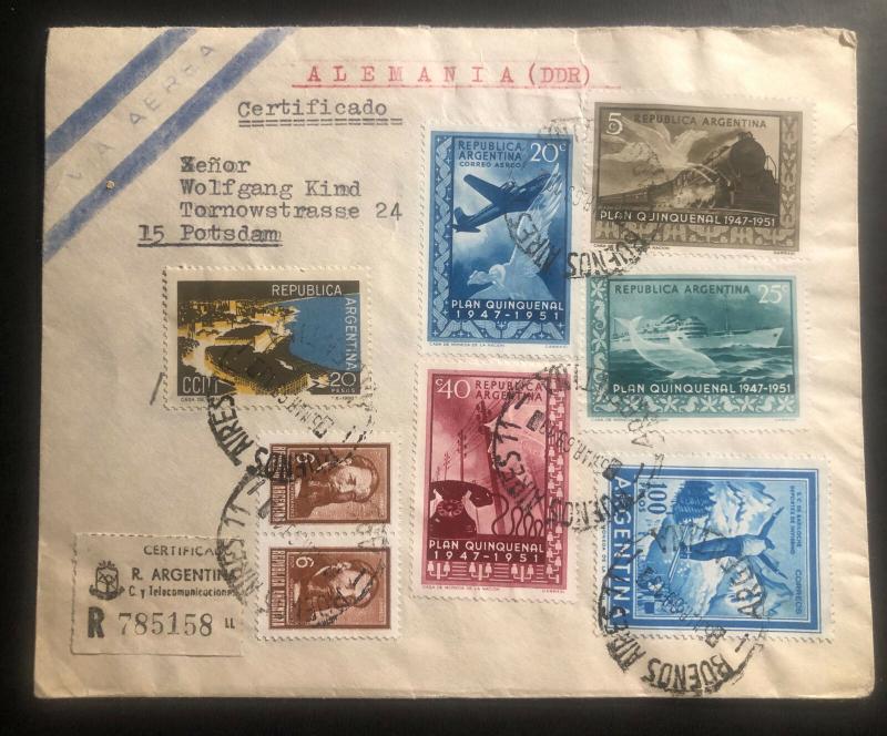 1969 Buenos Aires Argentina Airmail Cover To DDR East Germany