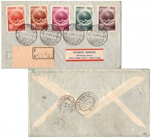 Angola 1a, 2a,3a, 6a and 9a Plane Circling Globe 1949 CTT-Angola, Luanda Corr...