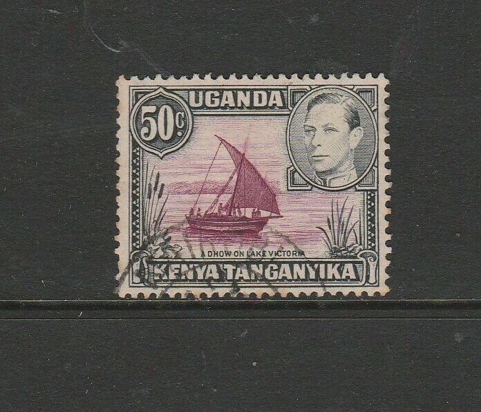 KUT GV1 1938/54 Defs 50c, Rope joined to sail, EXTENSION TO ROPE, Used SG 144Var