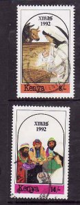 Kenya-Sc#584,586- id2-used 1/2 set-Christmas-1992-
