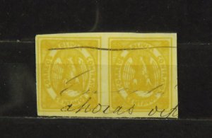 15394   BOLIVIA   Used # 5     Imperf Pair                       CV$ 70.00