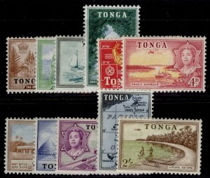 TONGA QEII SG101-112, 1953 SHORT set, LH MINT. Cat £30.