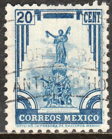 MEXICO 715, 20c INDEPENDENCE MONUMENT 1934 DEFINITIVE USED. F-VF (537)