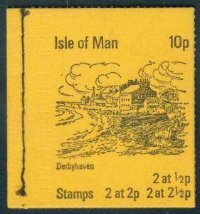 Isle of Man 10p sewn Booklet Scott 12a 15a CV $6.25 1973