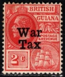 1918 British Guiana Scott #- MR1 2 Cents King George V War Tax Stamp Overprint