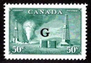 O24, Scott, 50c Oil Wells, overprinted G, MNHOG, XF(90), Canada BOB Stamp