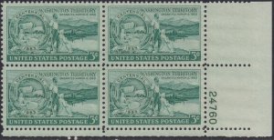 1019 Washington Territory Plate Block MNH
