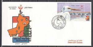 Oman, Scott cat. 425. Environment s/sheet on a First day cover.