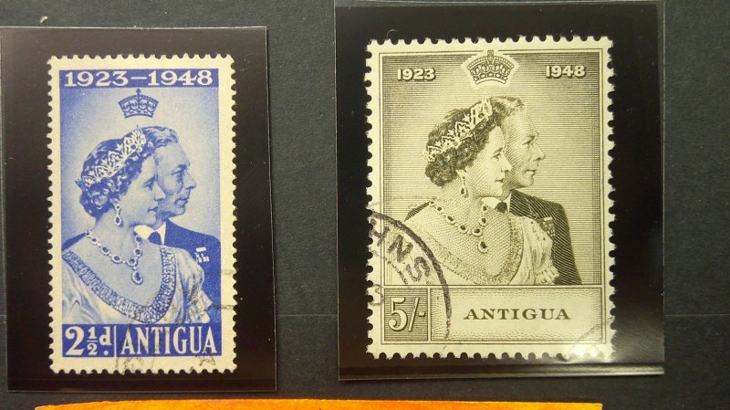 Antigua 1949 Silver Wedding Scott# 98-99 USED XF complete