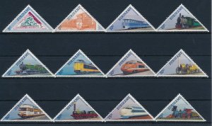 [SU455] Suriname Surinam 1985 Locomotives Railways Triangles MNH