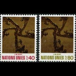 UN-GENEVA 1972 - Scott# 28-9 Painting by Sert Set of 2 NH