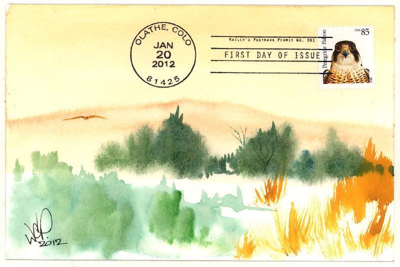 Art Cover - Orig Watercolor - 2012 Birds of Prey 85c FDC