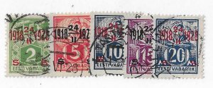 Estonia Sc #84-88 set of 5 used VF