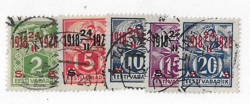 Estonia Sc #84-88 set of 5 used VF