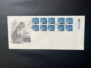Scott #4142(a) Florida Panther Booklet Pane of 10 Stamps FDC
